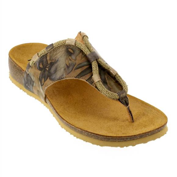 Think! Shoes New Think Julia Sandals In Nude Combo Tropical Print